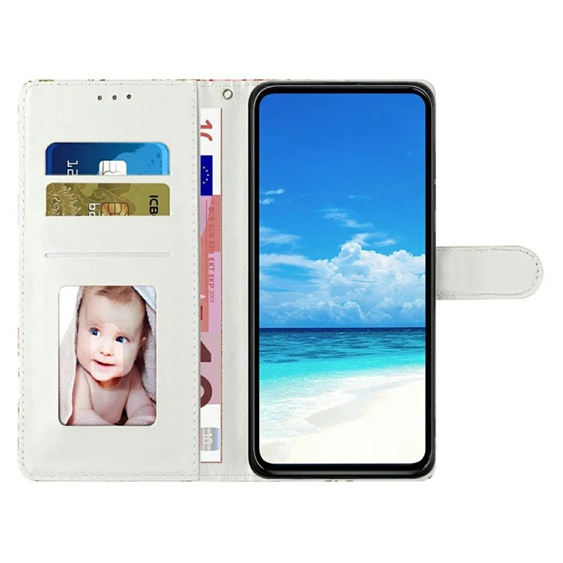 Funda de cartera para Xiaomi Redmi Note 15 Pro 5G, de piel sintética con estampado, con soporte y correa - Mariposa azul
