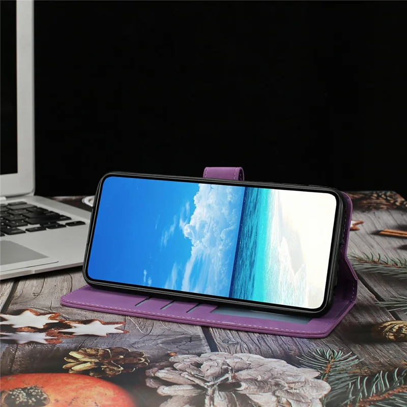 Voor Xiaomi Redmi Note 15 Pro 5G Hoesje Met Bloemen- en Vlinderprint PU Leren Portemonnee Stand Hoes - Paars
