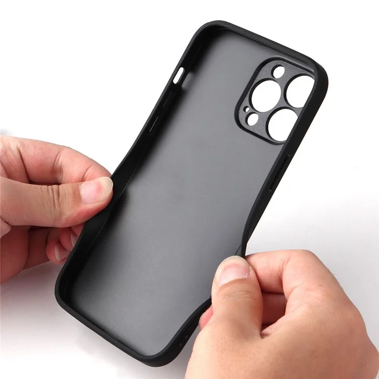 Для Iphone 14 Pro Anti-Scratch PU Кожаная Стенда Case Case Hard PC Внутренний Мягкий Soft TPU Bumper Shocker Shockper Protect Protect Protect - Текстура Углеродного Волокна