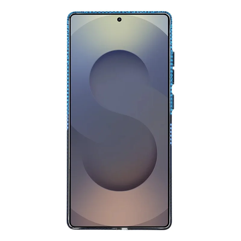 For Samsung Galaxy S25 Ultra Magnetic Case Water Transfer Printing Metal Frame PC Phone Back Cover - Alpine Blue