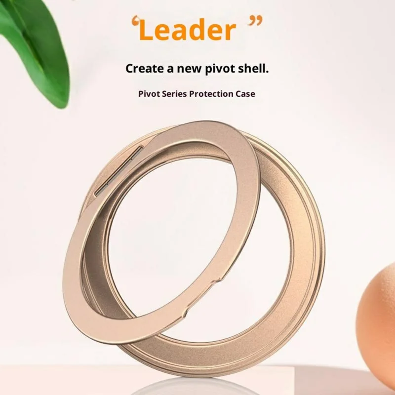 For iPhone Air Magnetic Case with Rotating Kickstand Leather + PC + TPU Electroplating Phone Cover - Orange