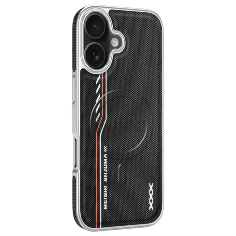 Capa para iPhone 17 Compatível com MagSafe Linha Impressão Textura de Diamante Couro PU Capa Traseira do Telefone - Preto