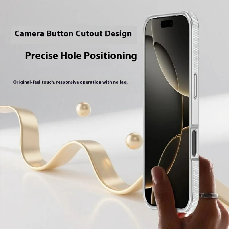 Custodia iPhone 17 Pro Compatibile con MagSafe Linea Stampa Texture Diamante Pelle PU Copertura Posteriore del Telefono - Nero
