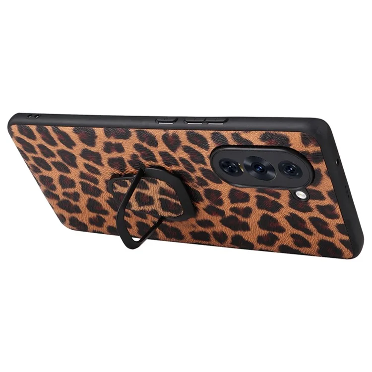 Pour Huawei Nova 10 Pro 4G PU en Cuir Enduit pc + Tpu Hybride Téléphone Couverture Drop Protection Buckstand Case With Magnetic Car Support - Léopard