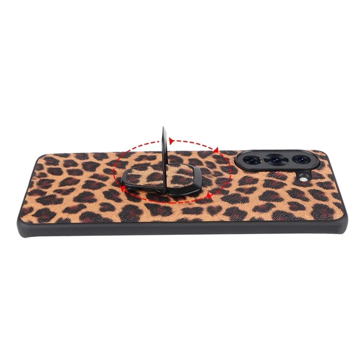 Pour Huawei Nova 10 Pro 4G PU en Cuir Enduit pc + Tpu Hybride Téléphone Couverture Drop Protection Buckstand Case With Magnetic Car Support - Léopard