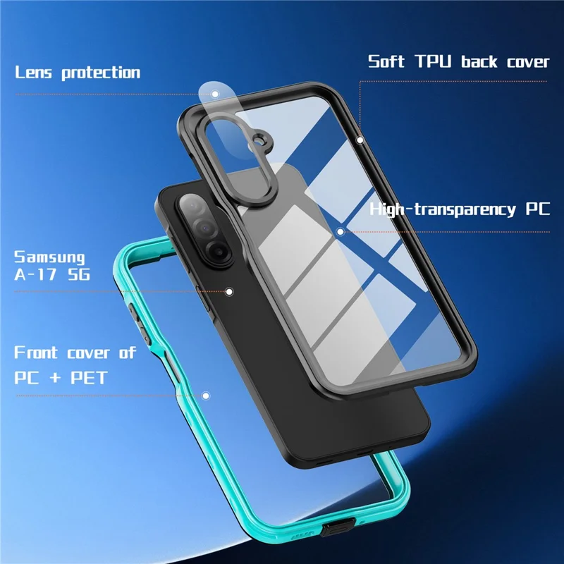 REDPEPPER For Samsung Galaxy A17 5G / A17 4G Case IP68 Waterproof PC + TPU Phone Cover - Blue