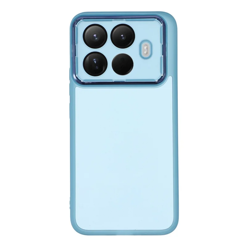 For Xiaomi 15T Pro Case Electroplated Camera Frame TPU Phone Cover - Transparent Blue