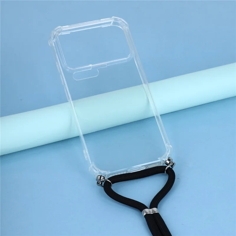 For Xiaomi 17 Pro Case Reinforced Corner TPU Clear Phone Cover with Lanyard