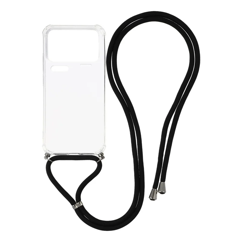 For Xiaomi 17 Pro Max Case Reinforced Corner TPU Clear Phone Cover with Lanyard