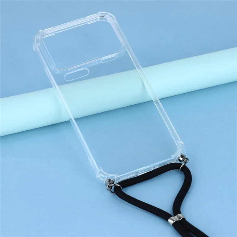 For Xiaomi 17 Pro Max Case Reinforced Corner TPU Clear Phone Cover with Lanyard