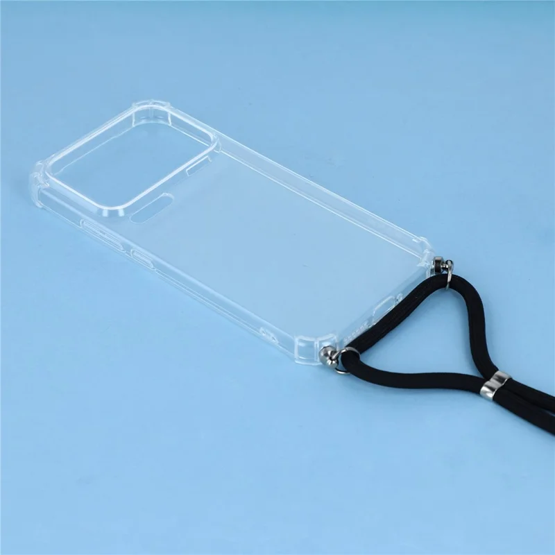 For Xiaomi 17 Pro Max Case Reinforced Corner TPU Clear Phone Cover with Lanyard