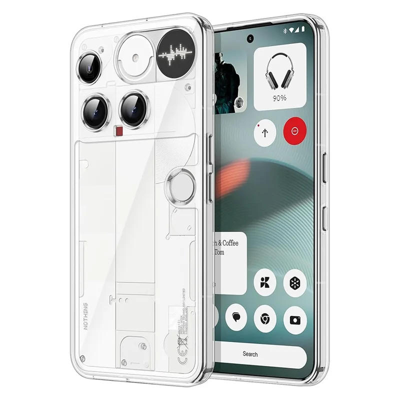 For Nothing Phone (3) 5G Case Crystal Clear Soft TPU Frame Hard PC Back Phone Cover
