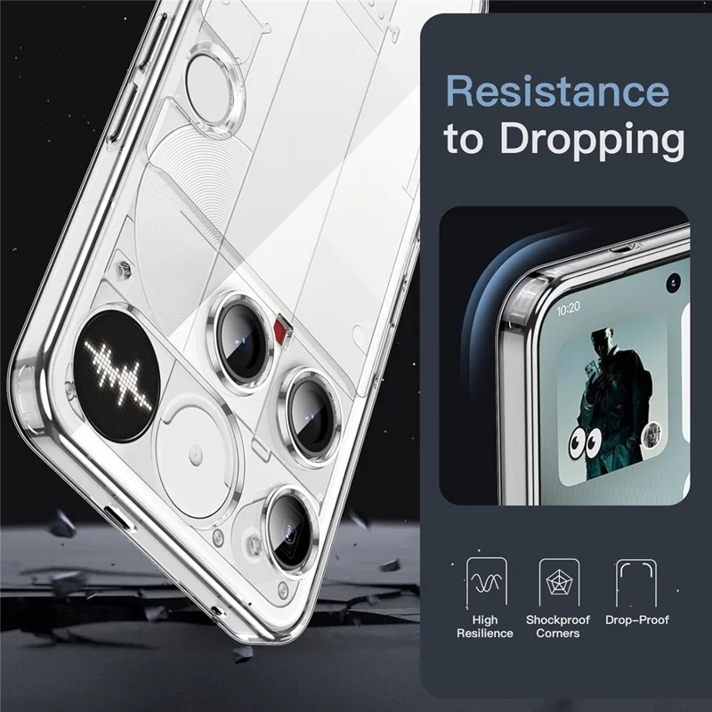 For Nothing Phone (3) 5G Case Crystal Clear Soft TPU Frame Hard PC Back Phone Cover
