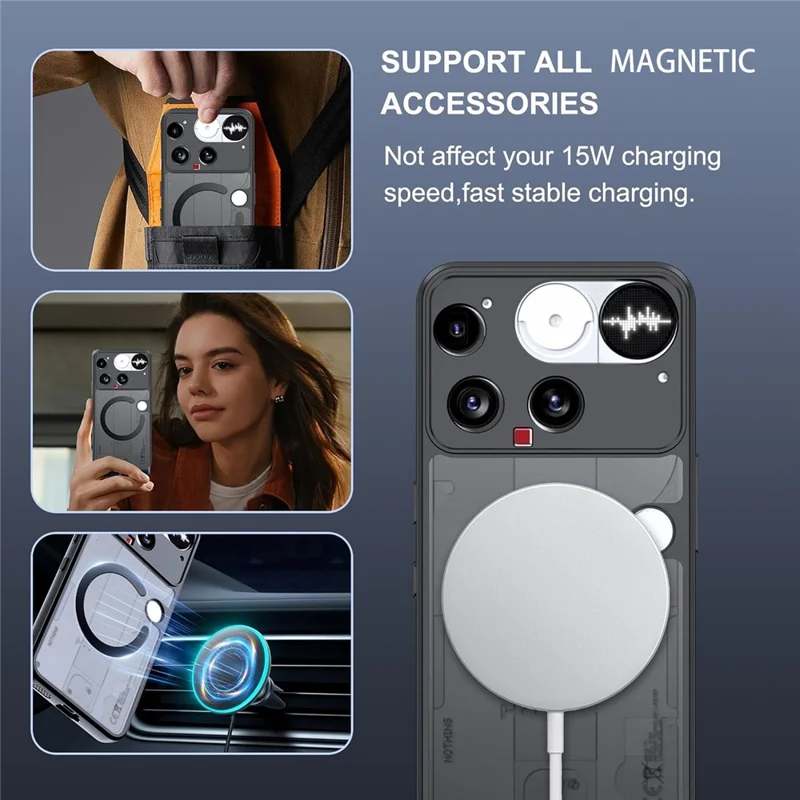 For Nothing Phone (3) 5G Case Translucent Matte PC + TPU Phone Cover Magnetic Case