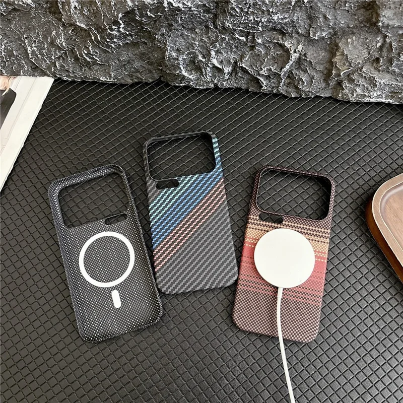 For Xiaomi 17 Pro Case Carbon Fiber Texture PC + TPU Phone Cover Magnetic Case - Sunset