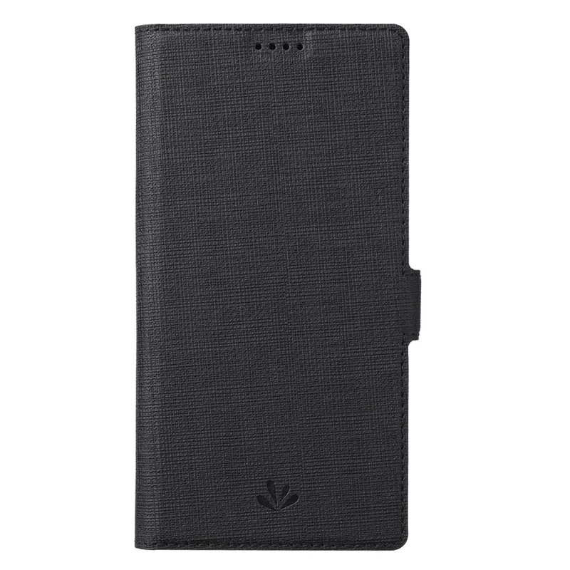 Série VILI DMK pour étui de téléphone Samsung Galaxy S25 avec support et portefeuille en cuir - Noir