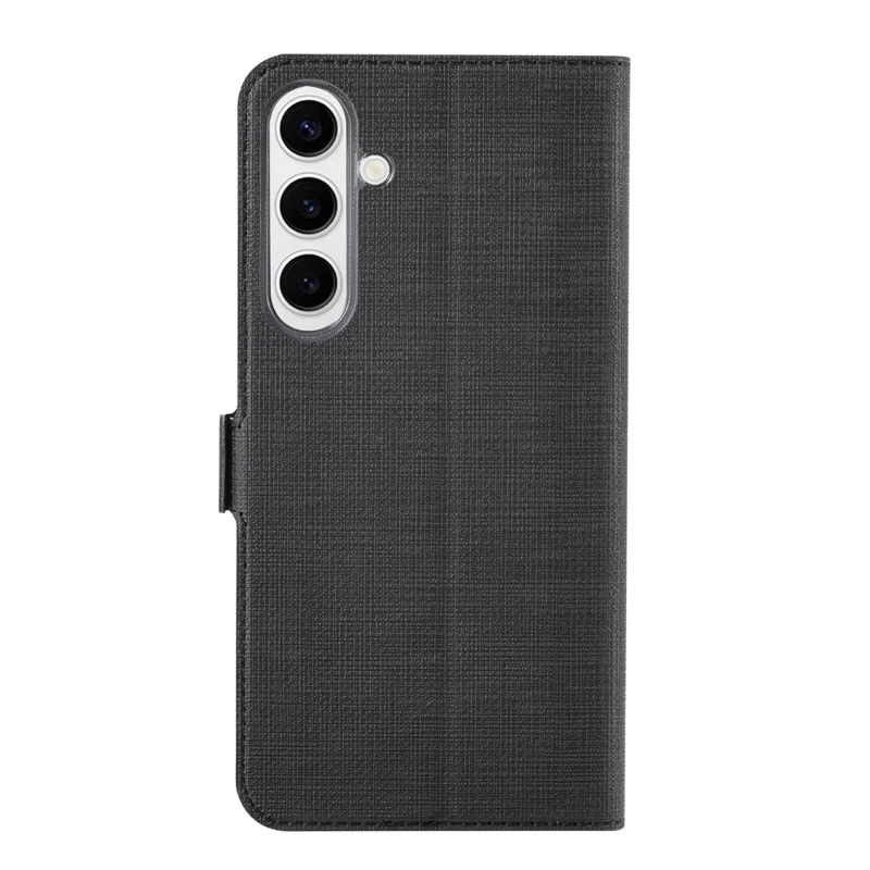 Série VILI DMK pour étui de téléphone Samsung Galaxy S25 avec support et portefeuille en cuir - Noir