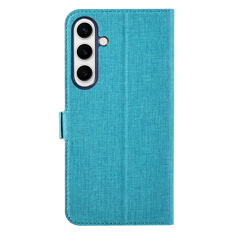 Série VILI DMK pour étui de téléphone portable Samsung Galaxy S25+ Portefeuille en cuir Housse de protection - Bleu