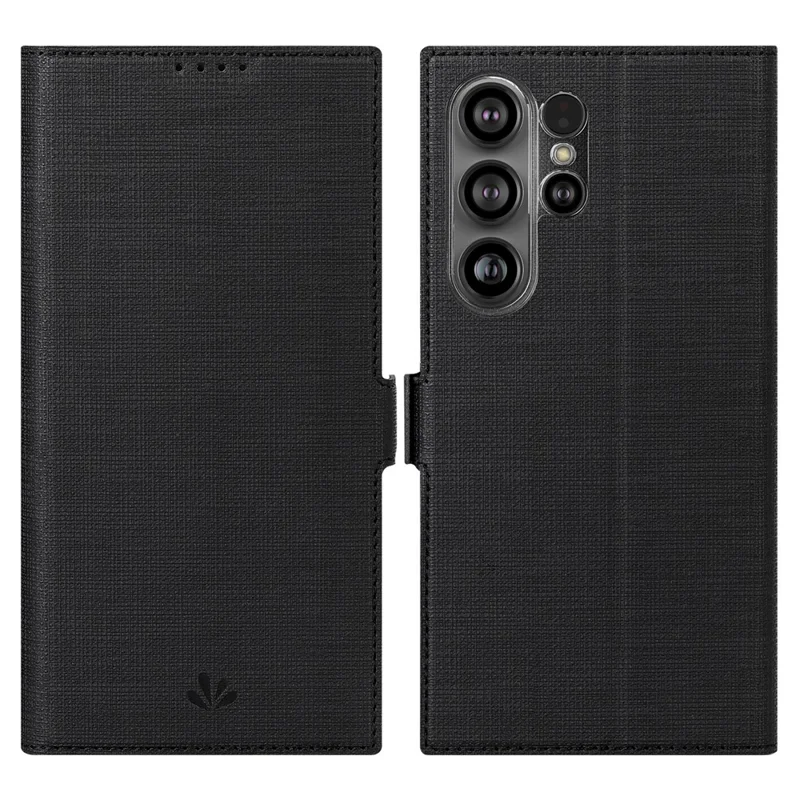 VILI DMK Série pour Samsung Galaxy S25 Ultra Étui Support Portefeuille Cuir Housse de Téléphone - Noir