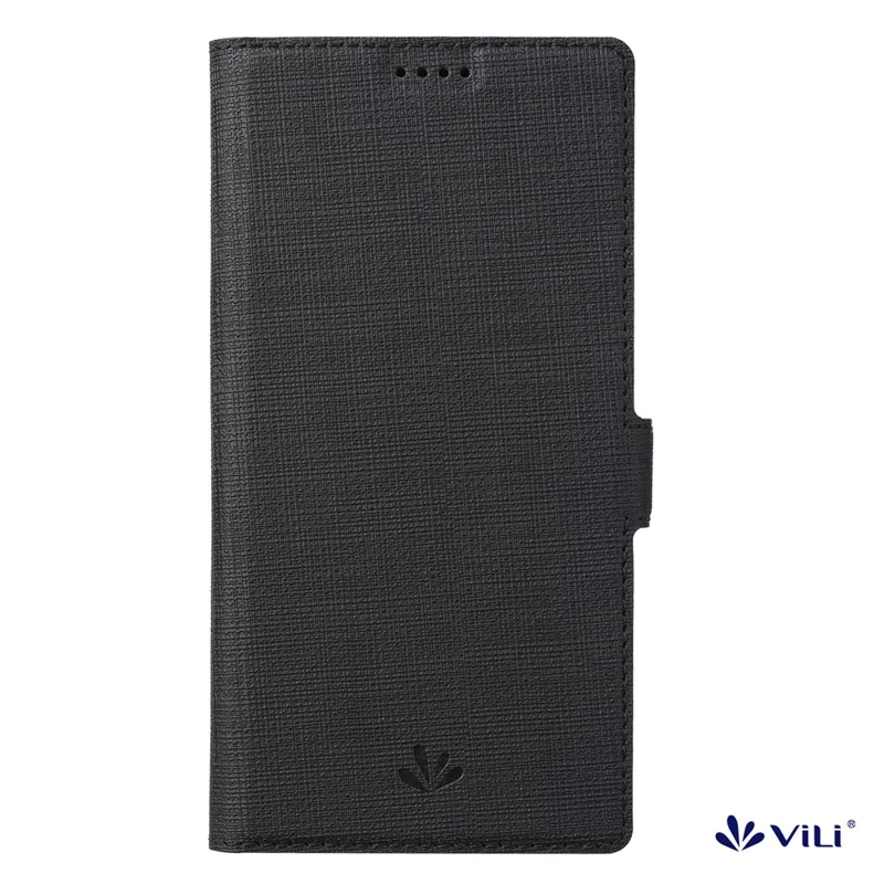 VILI DMK Série pour Samsung Galaxy S25 Ultra Étui Support Portefeuille Cuir Housse de Téléphone - Noir