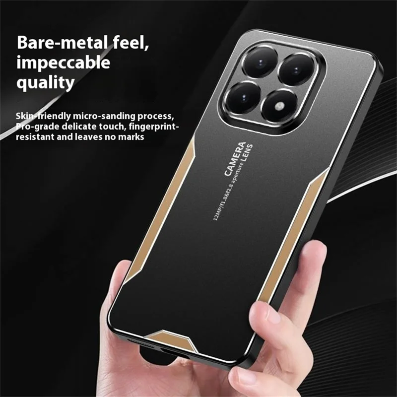 For Xiaomi 15T Phone Case Aluminium Alloy TPU PC Back Cover - Gold