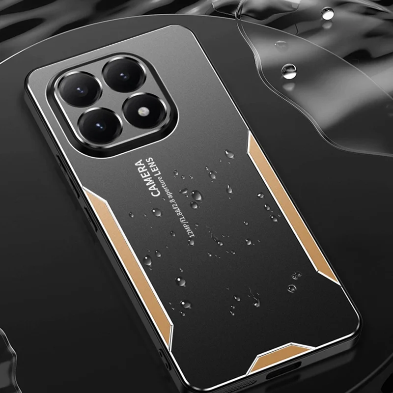 For Xiaomi 15T Phone Case Aluminium Alloy TPU PC Back Cover - Gold