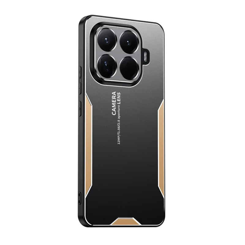 For Xiaomi 15T Pro Phone Case Aluminium Alloy TPU PC Back Cover - Gold