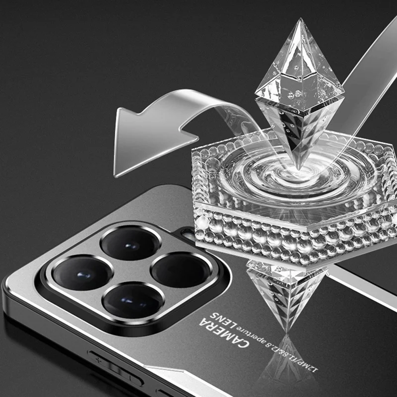 For Xiaomi 15T Pro Phone Case Aluminium Alloy TPU PC Back Cover - Gold