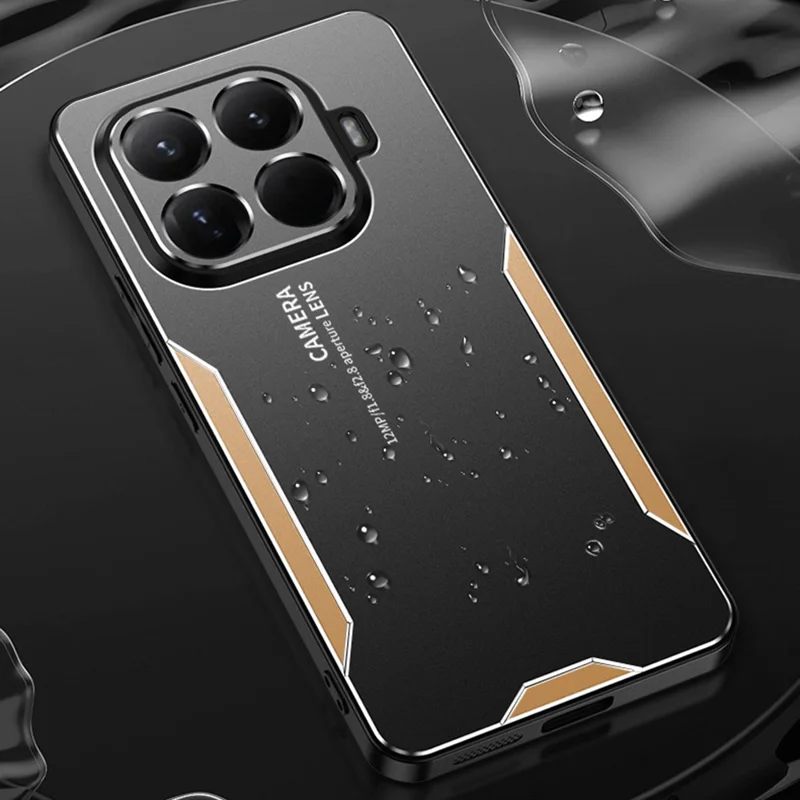 For Xiaomi 15T Pro Phone Case Aluminium Alloy TPU PC Back Cover - Gold