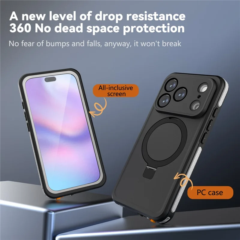 REDPEPPER Für iPhone 17 Pro IP68 Wasserdichte Hülle Kompatibel mit MagSafe Ständer Telefonrückseite