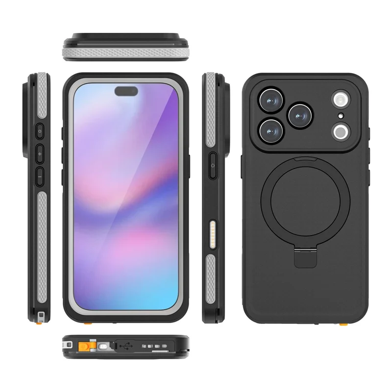 REDPEPPER Für iPhone 17 Pro IP68 Wasserdichte Hülle Kompatibel mit MagSafe Ständer Telefonrückseite