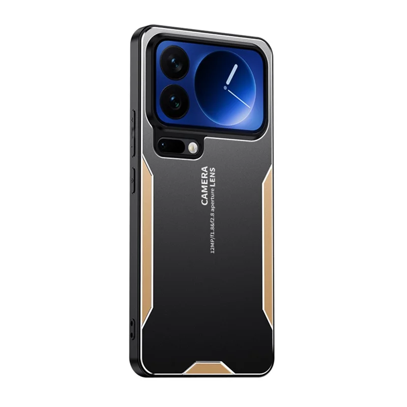 For Xiaomi 17 Pro Max Phone Case Aluminium Alloy TPU PC Back Cover - Gold