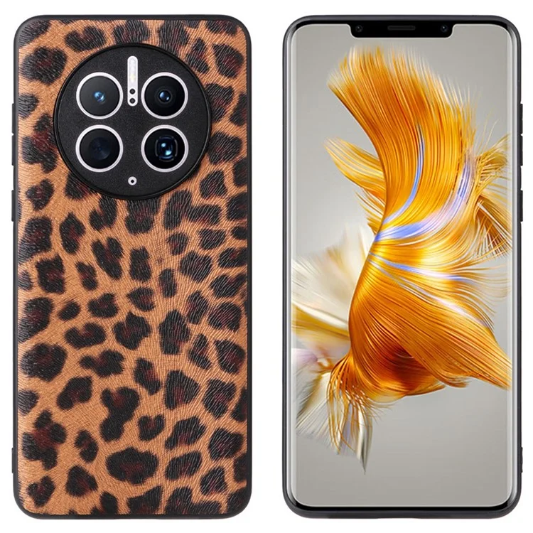 Pour Huawei Mate 50 Pro 4G Étui de protection en cuir PU + PC + TPU antichoc - Léopard