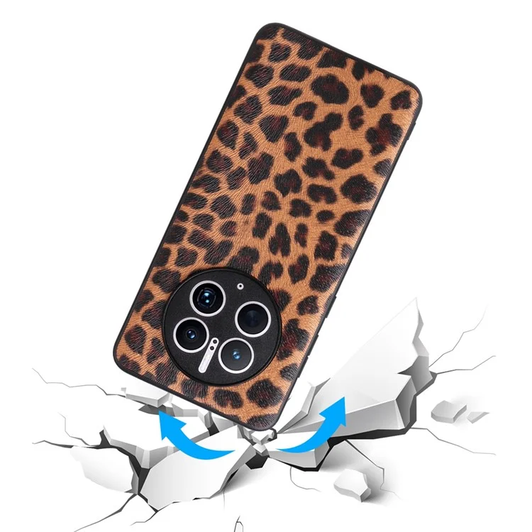 Pour Huawei Mate 50 Pro 4G Étui de protection en cuir PU + PC + TPU antichoc - Léopard