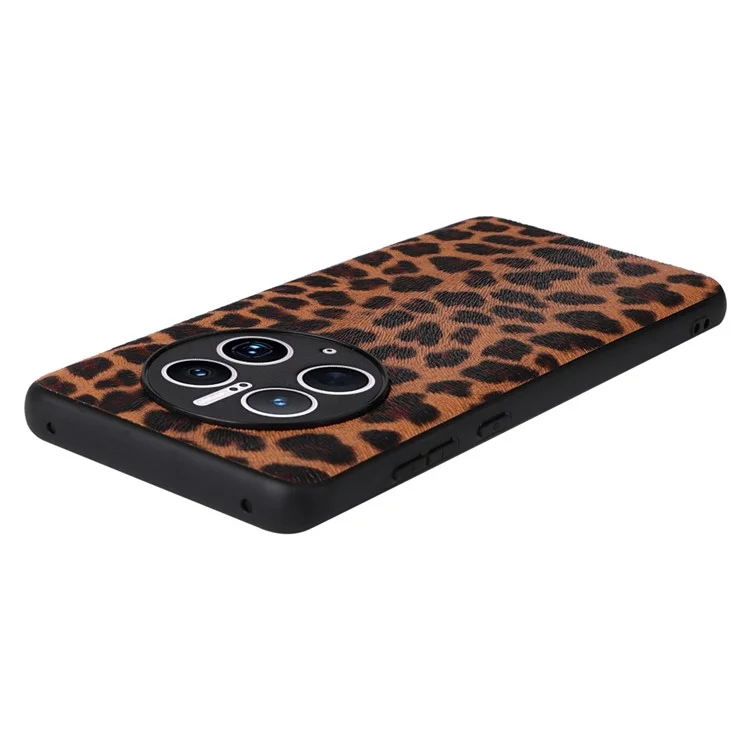 Pour Huawei Mate 50 Pro 4G Étui de protection en cuir PU + PC + TPU antichoc - Léopard