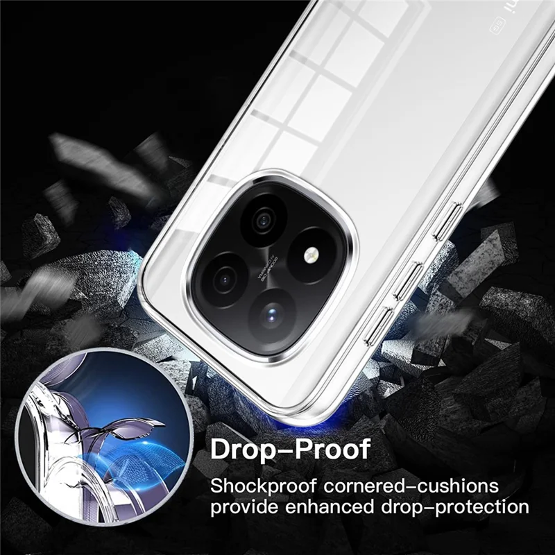 For Xiaomi Redmi Note 14 Pro 4G Phone Case TPU Frame Clear Acrylic Back Cover with PET Film