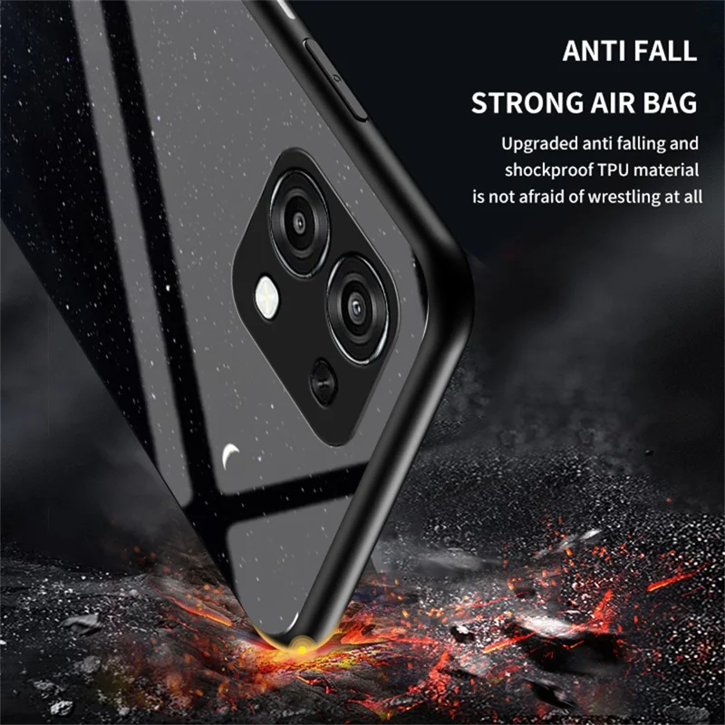 Voor Oppo A6 5G / A6 Pro 5G / 4G / F31 5G hoesje met sterrenhemelpatroon, gehard glas telefoonhoes - Kleur Sterrenhemel