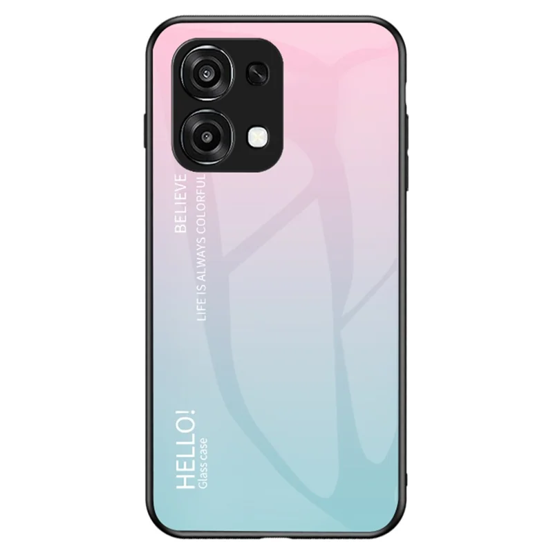 Phone Case For Oppo A6 5G  /  A6 Pro 5G  /  4G  /  F31 5G Anti-Scratch Tempered Glass + PC + TPU Cover - Gradient Pink Blue