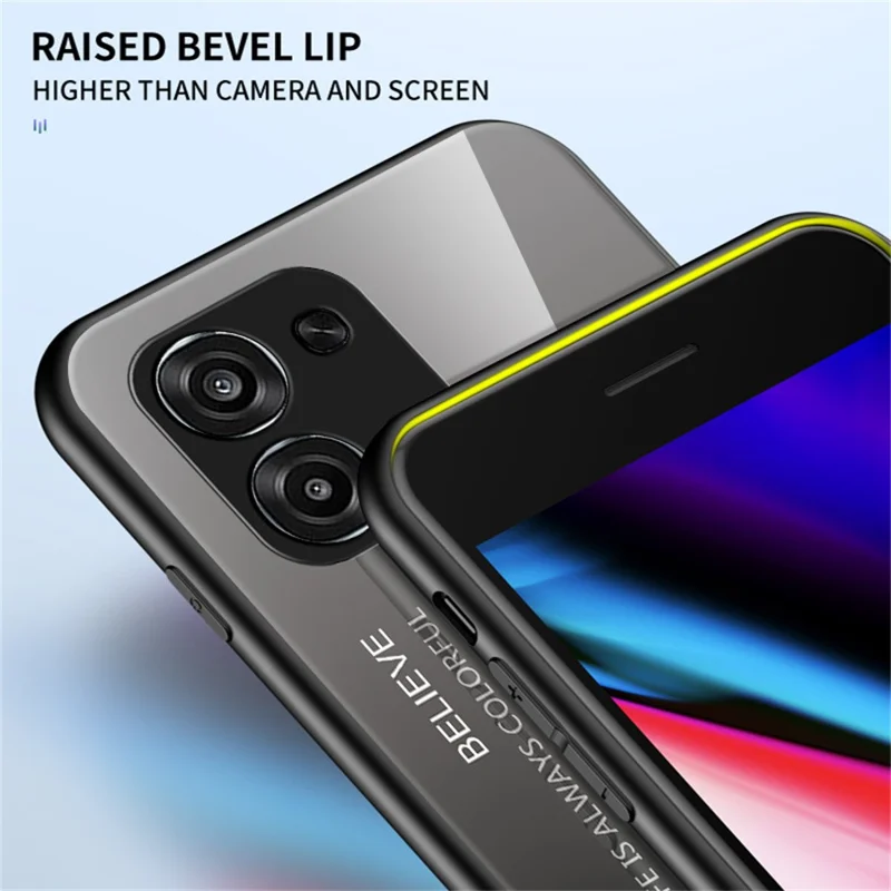 Phone Case For Oppo A6 5G  /  A6 Pro 5G  /  4G  /  F31 5G Anti-Scratch Tempered Glass + PC + TPU Cover - Gradient Pink Blue