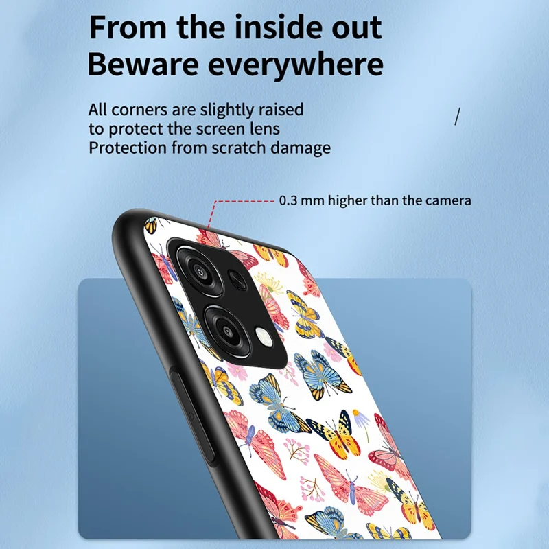 Telefoonhoesje voor Oppo A6 5G / A6 Pro 4G / 5G / F31 5G - Vlinderpatroon TPU + Gehard Glas Beschermhoes - Kleurrijke Vlinder