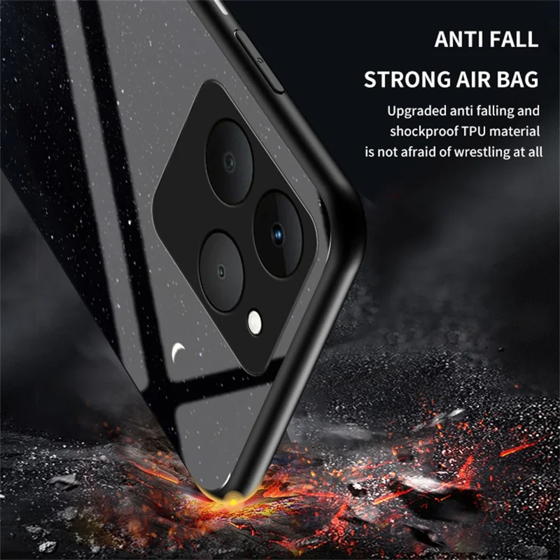 Funda para Realme 15T 5G, patrón de cielo estrellado, cubierta de teléfono de vidrio templado - Color cielo estrellado