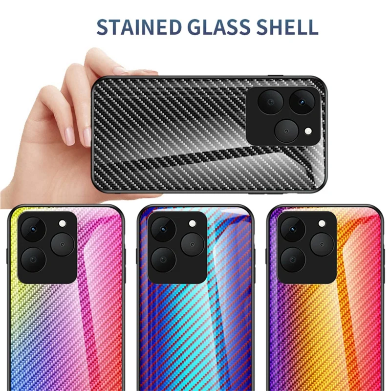 For Realme 15T 5G Case Tempered Glass Shockproof Phone Cover - Colorful Fiber