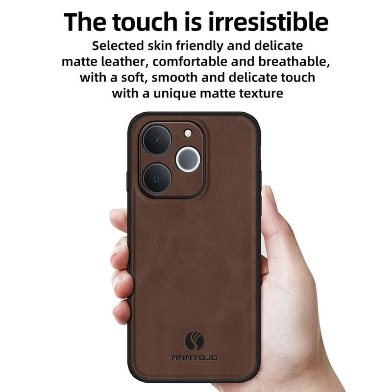 ANNYOJO Para Realme C71 4G / Note 70 4G Capa Couro PU + PC + TPU Anti Queda Capa Traseira do Telefone - Verde