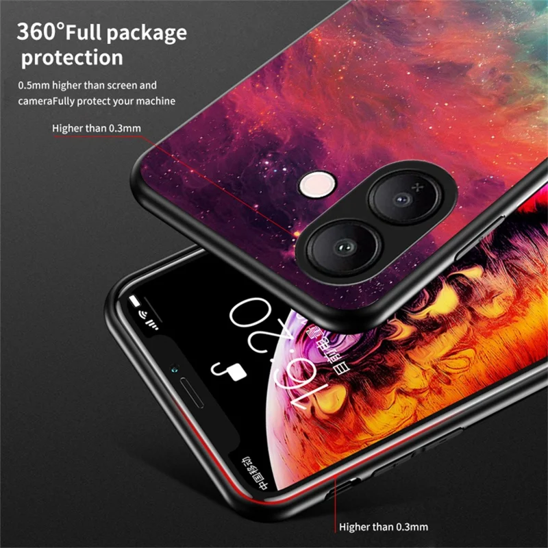 لـ vivo V60 Lite 5G / 4G غطاء هاتف بتصميم سماء الليل المليئة بالنجوم - نمط النجم والهلال