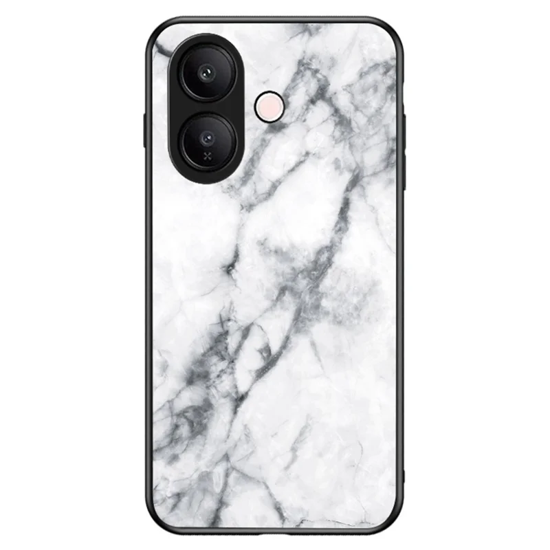 Capa para vivo V60 Lite 5G / V60 Lite 4G - Padrão de mármore, vidro temperado + PC + TPU, capa protetora de telefone - Mármore branco