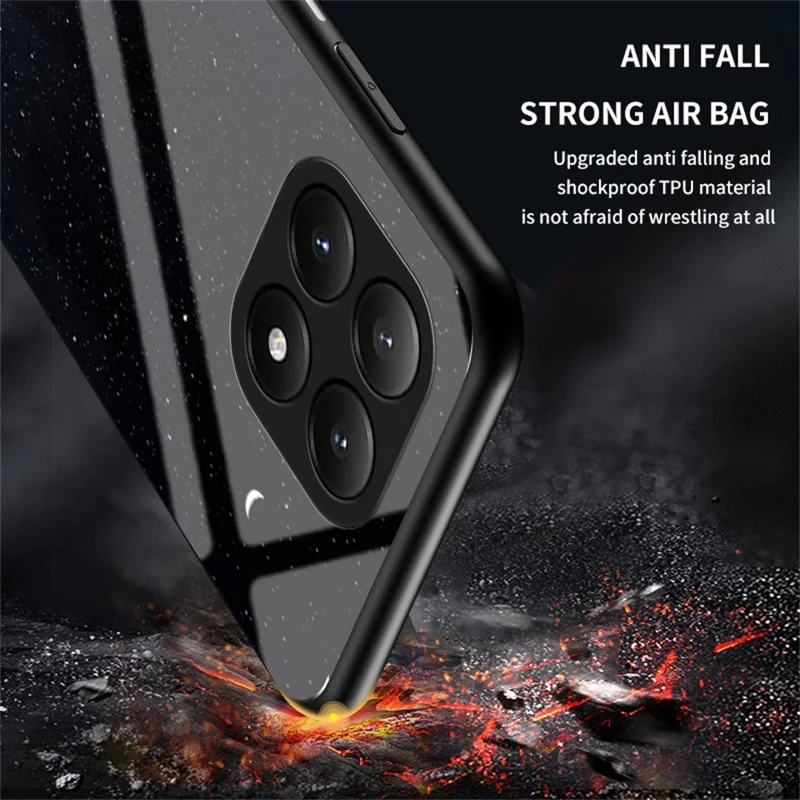 For Xiaomi 15T Case Starry Sky Pattern Tempered Glass Phone Cover - Color Starry Sky