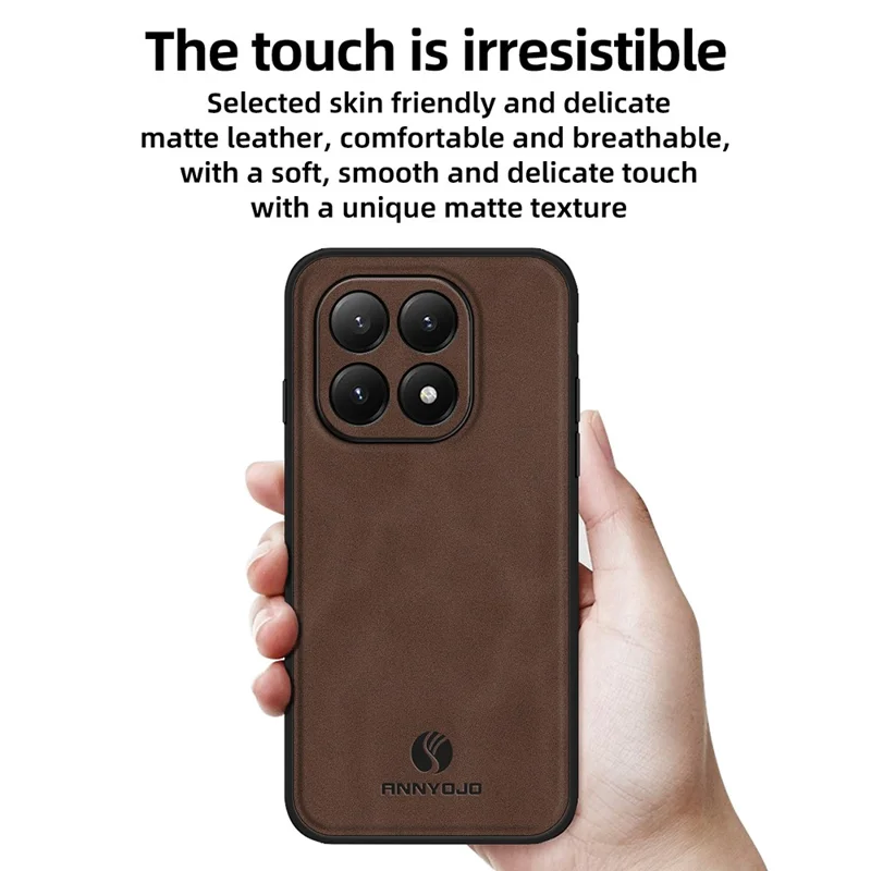 ANNYOJO For Xiaomi 15T Pro Case PU Leather + PC + TPU Anti Drop Phone Back Cover - Green