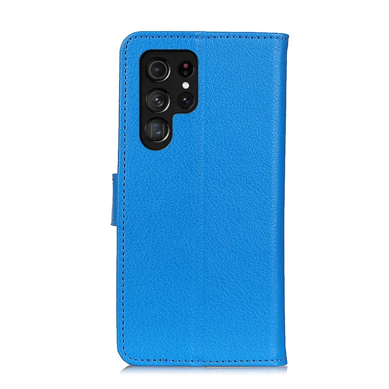 Voor Samsung Galaxy S26 Ultra Portemonnee Hoesje PU Leren Telefoonhoesje Litchi Structuur - Blauw
