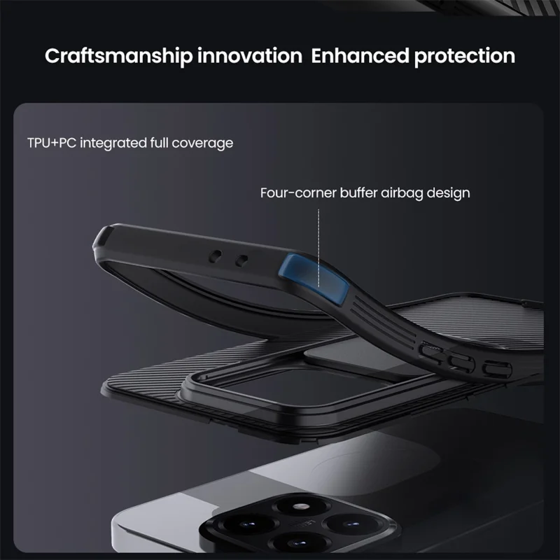 NILLKIN Camshield Pro-serie voor Xiaomi 15T hoesje PC + TPU Schuifbare cameraflip hoes