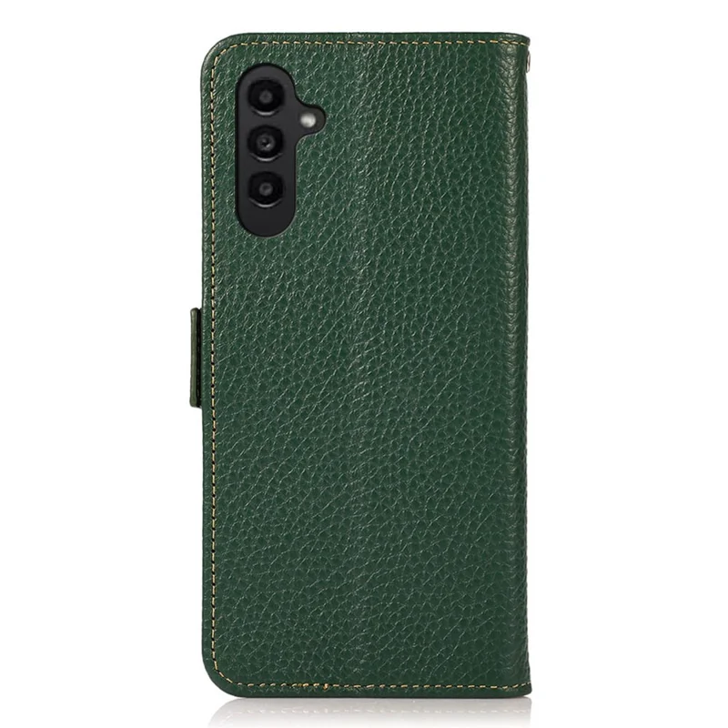 KHAZNEH for Samsung Galaxy S26 Phone Case Genuine Cow Leather Cover RFID Blocking - Green